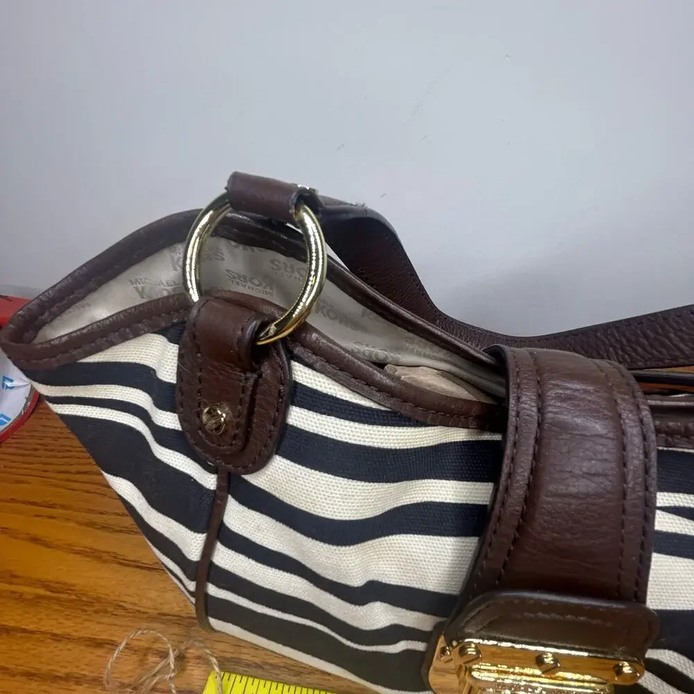 Michael Kors Bag Brown Gold Satchel Leather - Picture 8 of 13